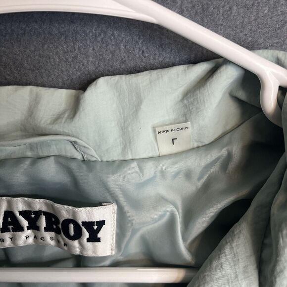 Playboy by Pacsun Jacket Men's Size Large Full Snap Windbreaker Bunny Logo - Picture 5 of 8